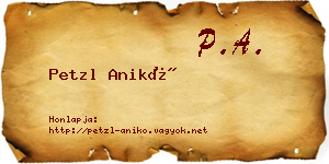 Petzl Anikó névjegykártya